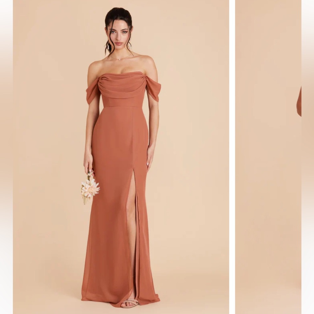 NWT Birdy Grey Mira Convertible Bridesmaids Dress in Terracotta in Chiffon
